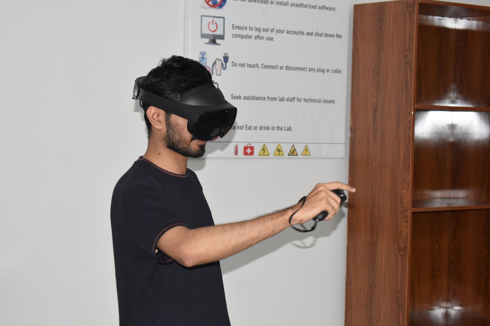 Trying a VR headset