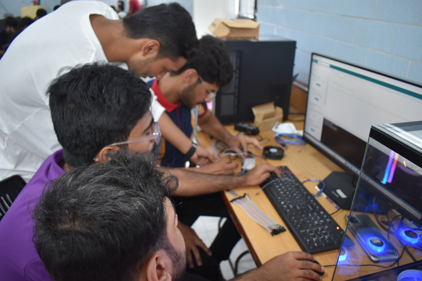 Working in the computer lab